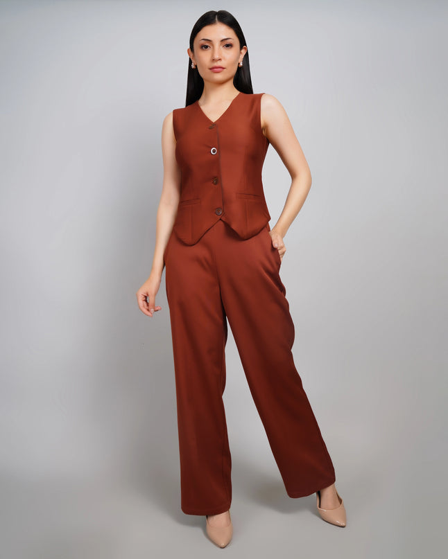 Premium Brown Tailored Co-ord Set