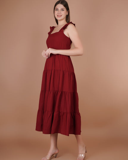 Ruffle Sleeve Maxi Dress