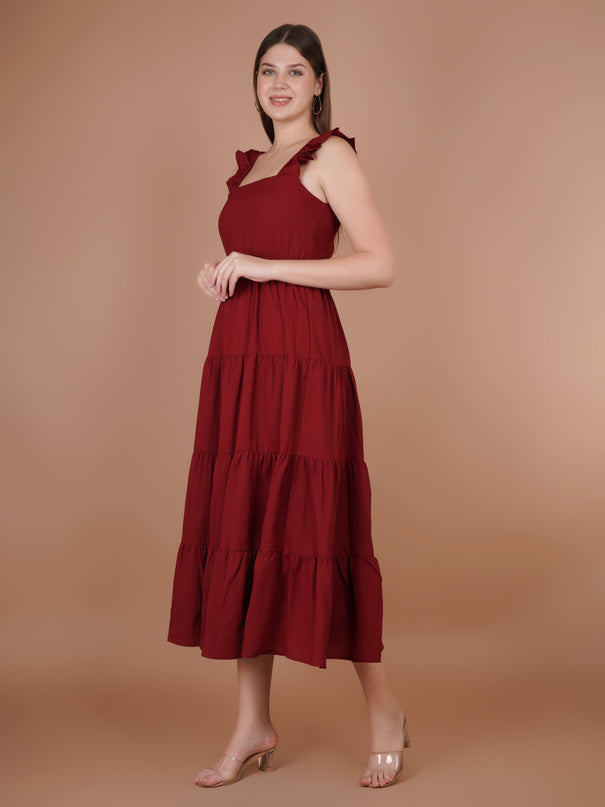 Ruffle Sleeve Maxi Dress