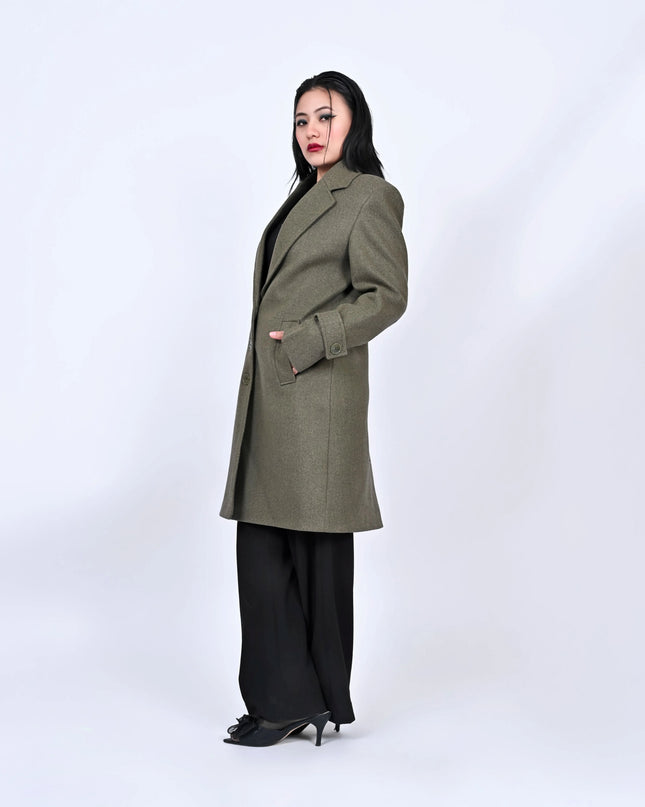 Women’s Olive Long Coat MYMASHA