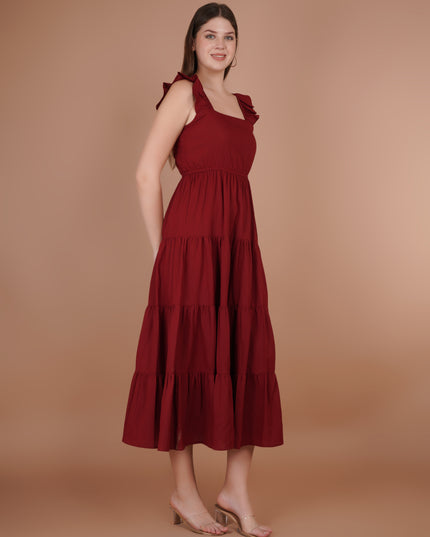 Ruffle Sleeve Maxi Dress