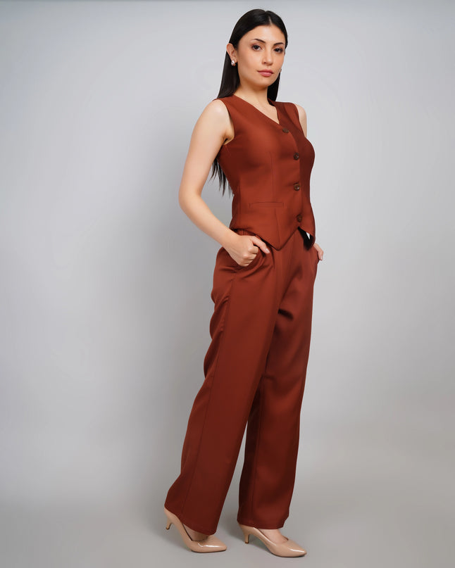 Premium Brown Tailored Co-ord Set