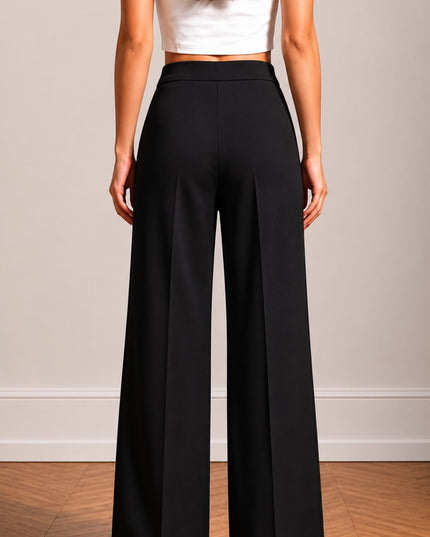 Black High Waist Wide Leg Trousers