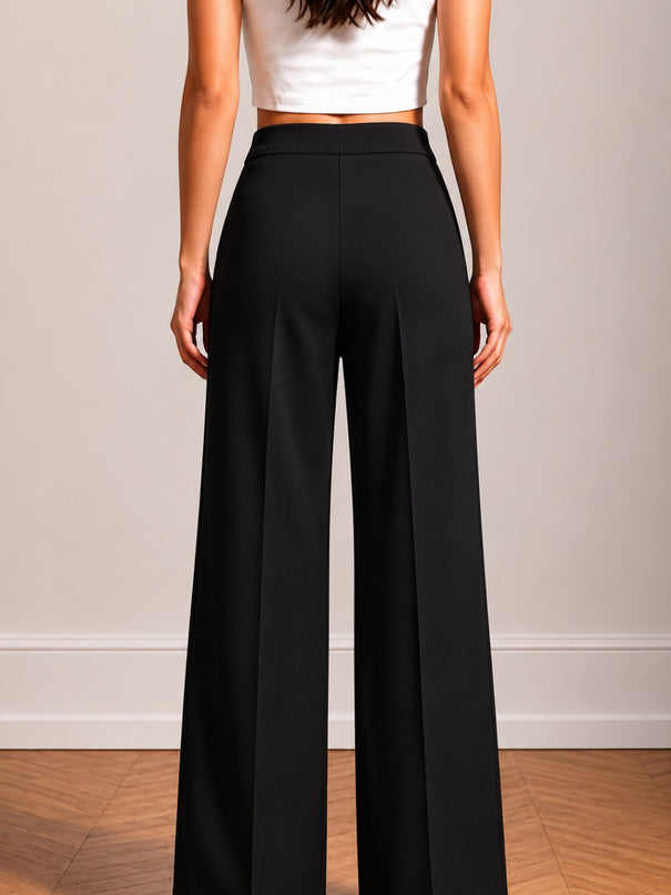 Black High Waist Wide Leg Trousers