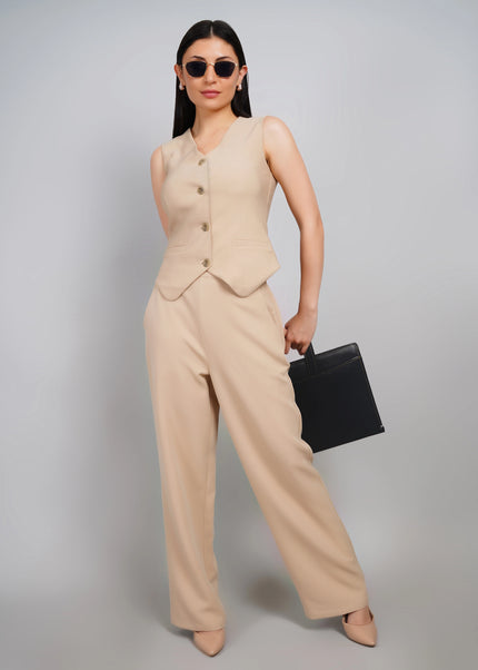 Premium Beige Tailored Co-ord Set