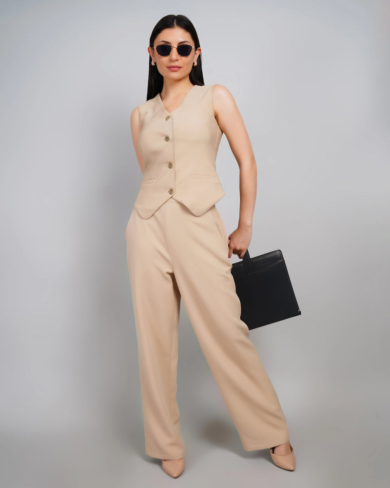 Premium Beige Tailored Co-ord Set