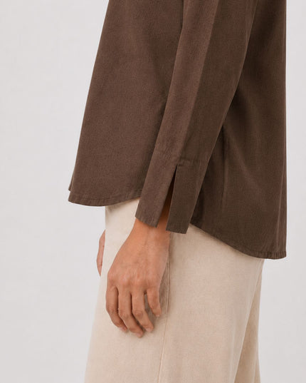 Brown Pure Cotton Relaxed-Fit Shirt