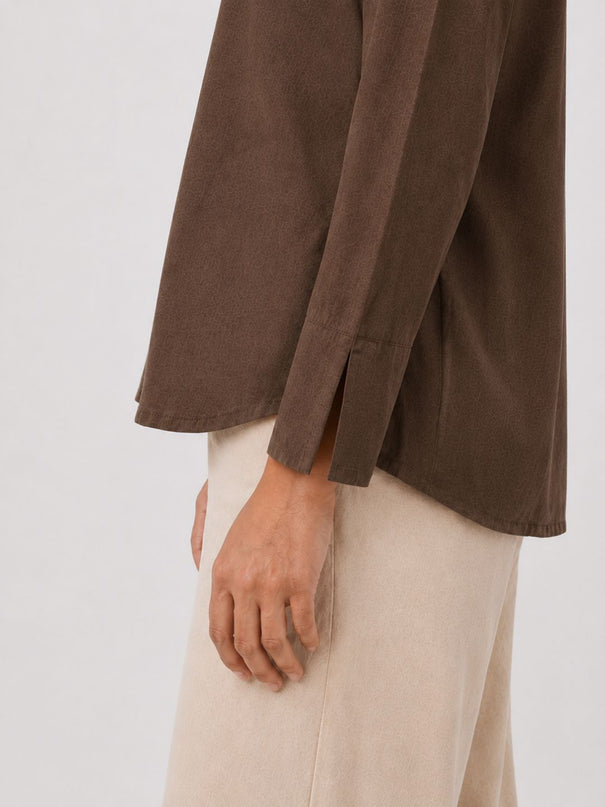 Brown Pure Cotton Relaxed-Fit Shirt