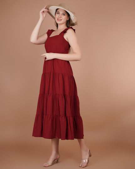 Ruffle Sleeve Maxi Dress