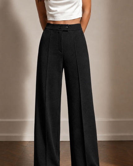 Black High Waist Wide Leg Trousers
