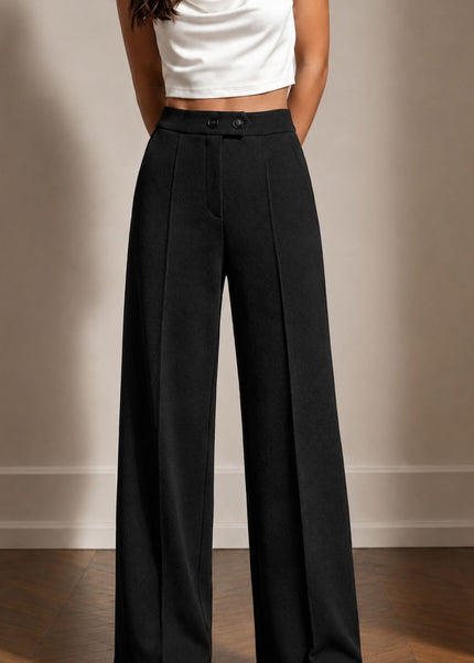 Black High Waist Wide Leg Trousers