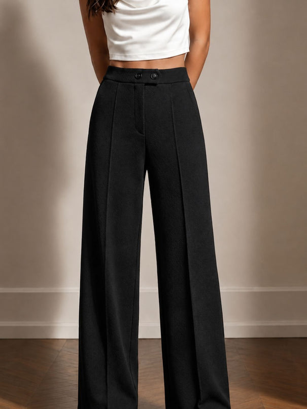Black High Waist Wide Leg Trousers