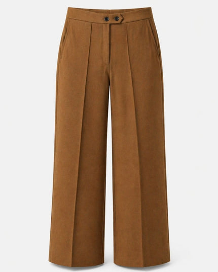 Brown High Waist Wide Leg Trousers