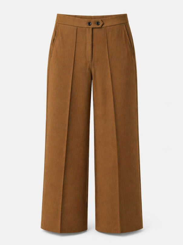 Brown High Waist Wide Leg Trousers