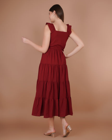 Ruffle Sleeve Maxi Dress