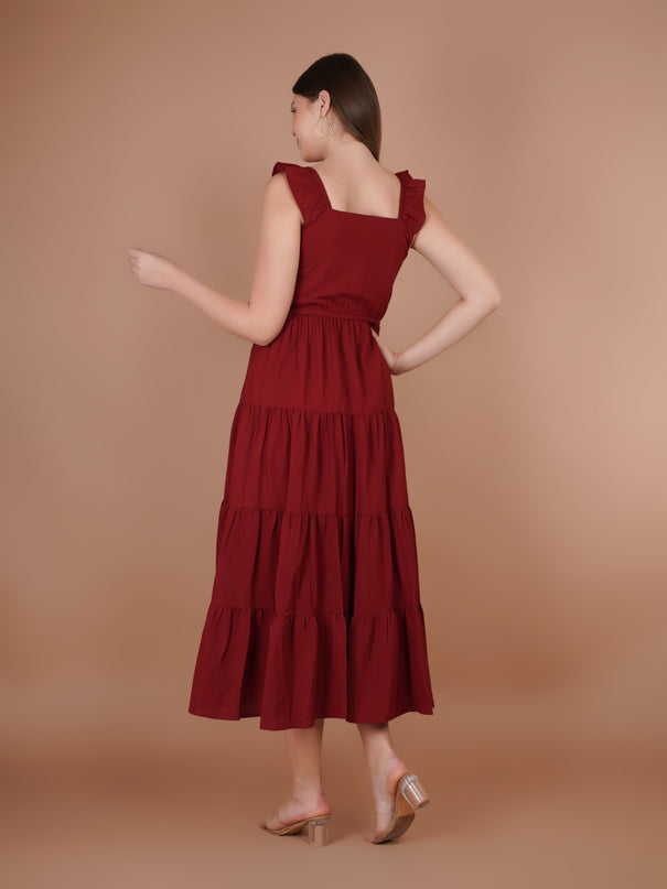 Ruffle Sleeve Maxi Dress