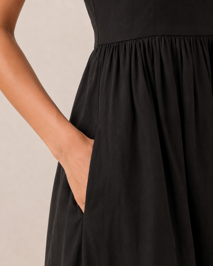 Black Scalloped Embroidered Maxi Dress