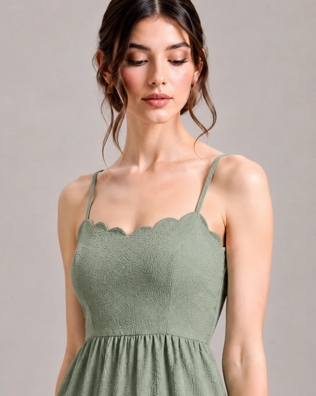 Sage Green Sundress – Breezy Charm Tiered Maxi Dress