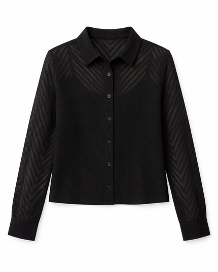 Black Sheer Shirt MYMASHA