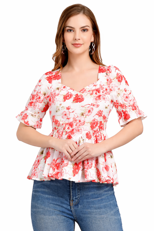 Floral Peplum Top