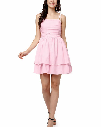 Pink Smoked Mini Dress MYMASHA