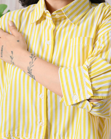Yellow Ruffled Stripe Shirt