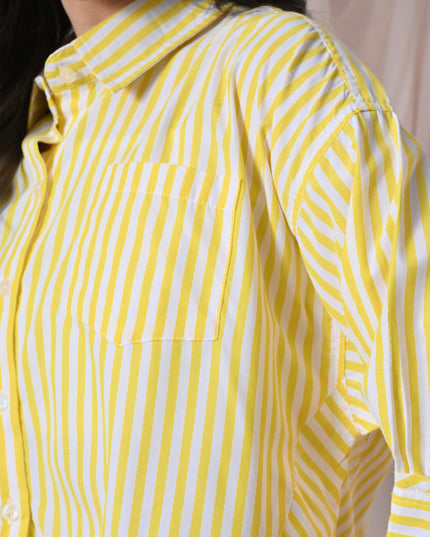 Yellow Ruffled Stripe Shirt