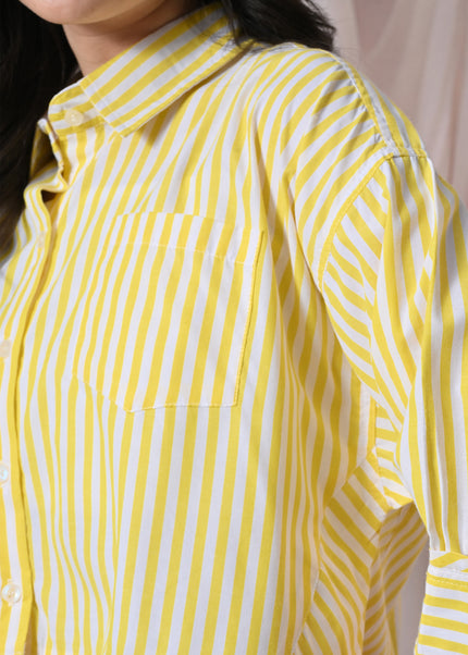 Yellow Ruffled Stripe Shirt