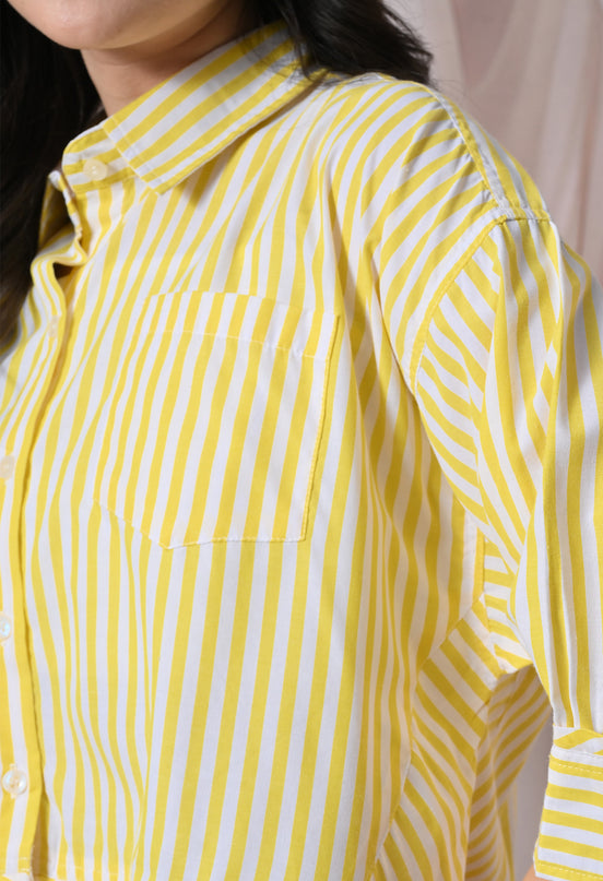 Yellow Ruffled Stripe Shirt