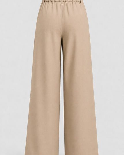 Pleated Trousers: Beige