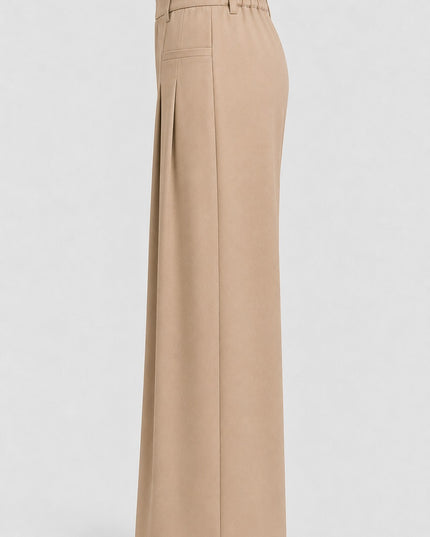 Pleated Trousers: Beige