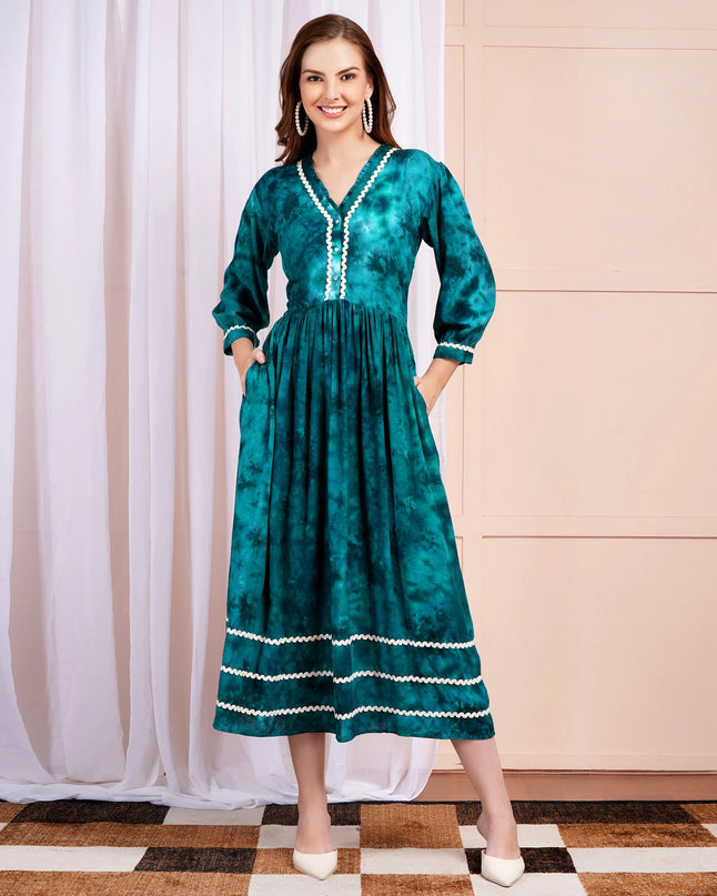Teal Tie-Dye dress