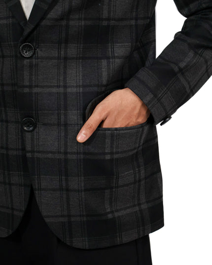 Charcoal Check Two-Button Blazer