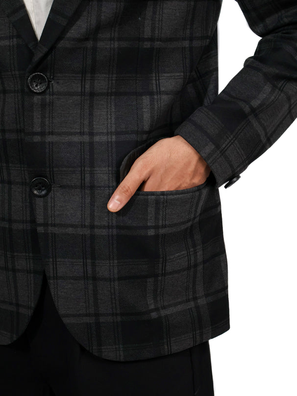 Charcoal Check Two-Button Blazer