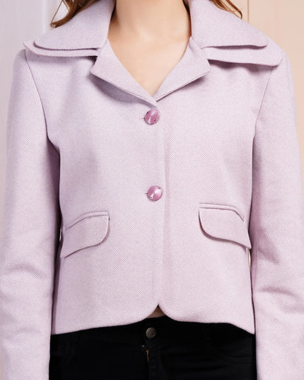 Lavender Herringbone Cropped Jacket