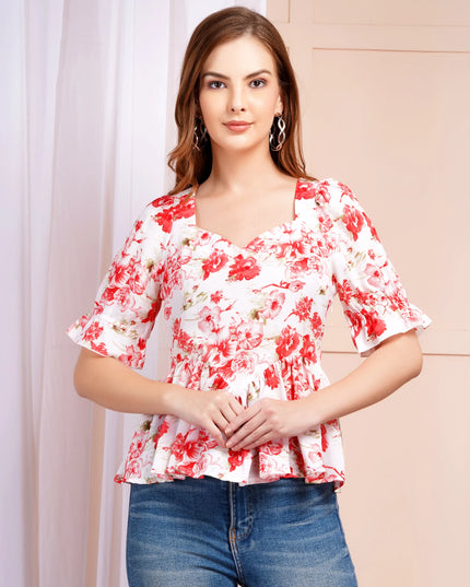 Floral Peplum Top