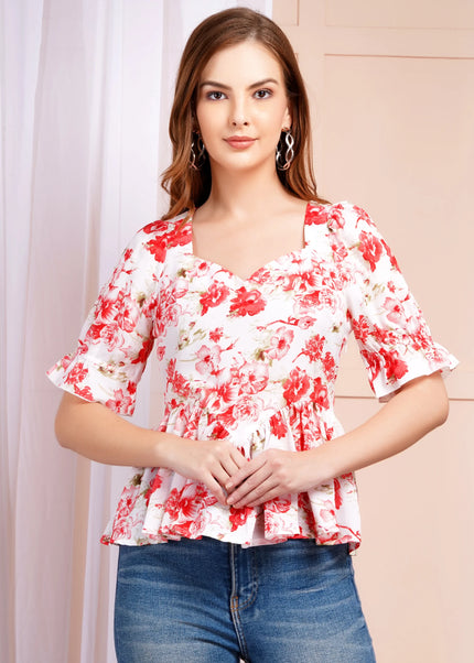 Floral Peplum Top