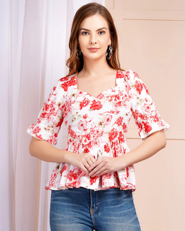 Floral Peplum Top