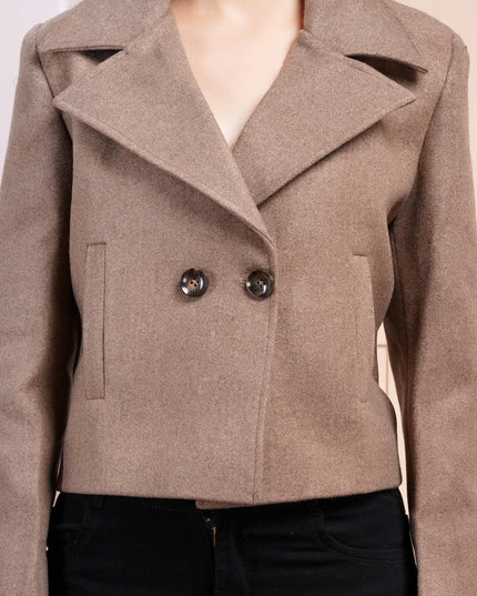 Mocha Brown Wool Crop Jacket