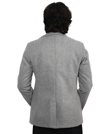 Light Grey Double-Breasted Short Coat