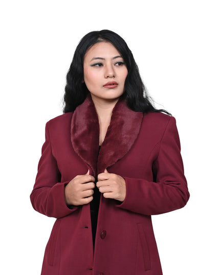 Crimson Velvet Glam Long Coat