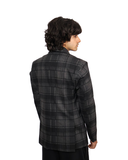 Charcoal Check Two-Button Blazer