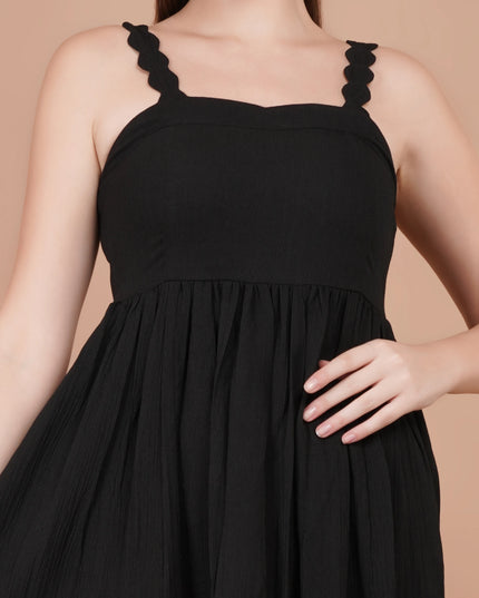 Black Flowy Midi Dress