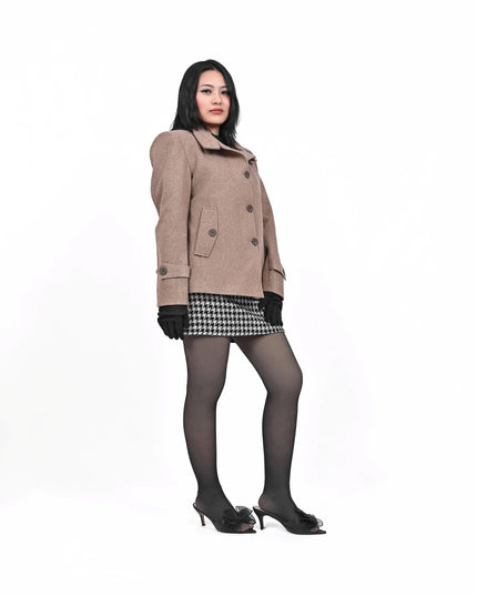 Beige Tailored Short Coat