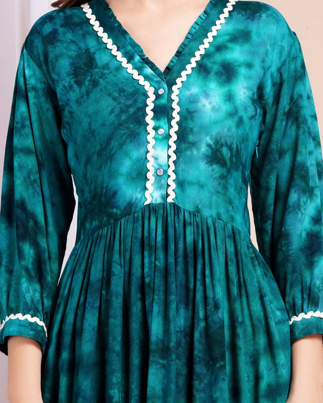 Teal Tie-Dye dress