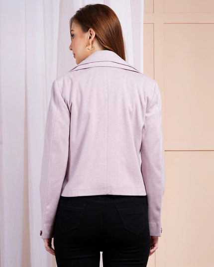 Lavender Herringbone Cropped Jacket