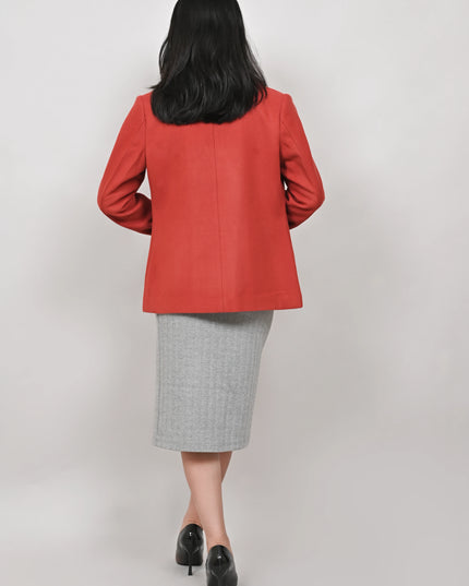 Women’s Scarlet Double-Breasted Short Coat