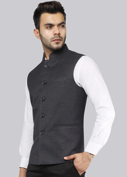 Classic Charcoal Nehru Vest
