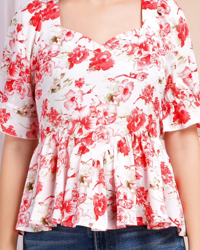 Floral Peplum Top