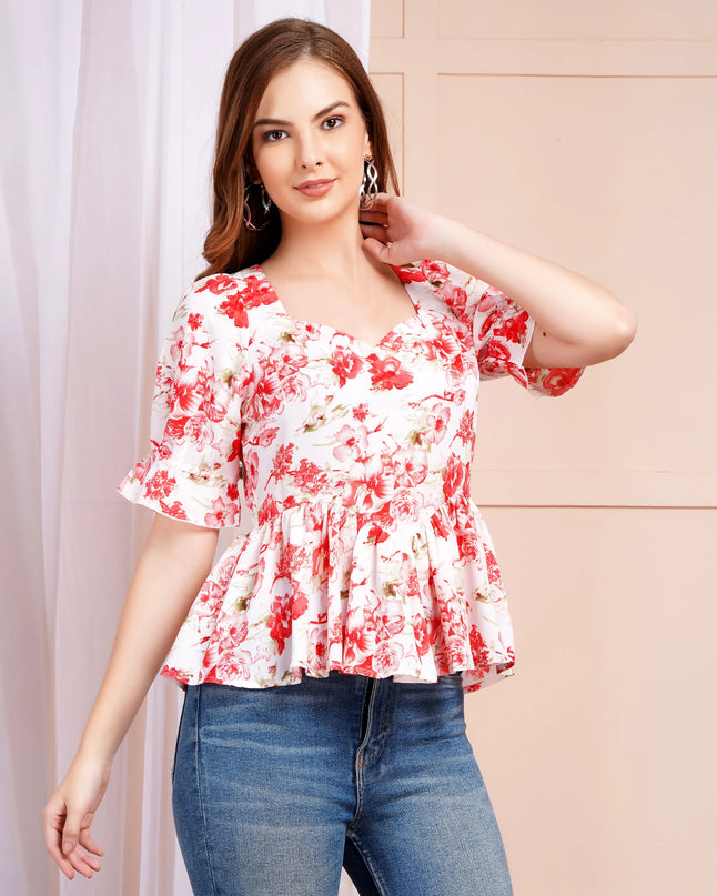 Floral Peplum Top